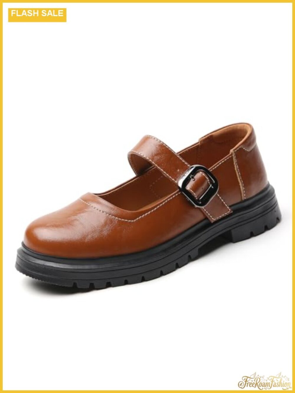 Women Mary Jane Platform Oxford Shoes Buckle Strap Casual Comfort